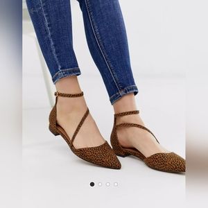 ASOS DESIGN Lifetime pointed ballet flats in cheetah